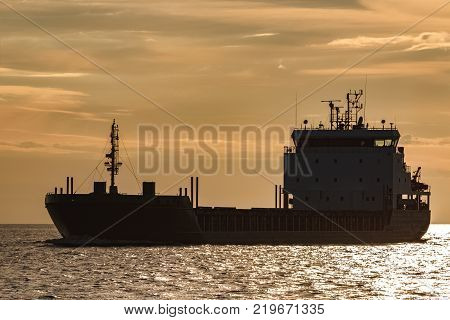 Black Cargo Ship