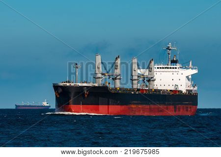 Black Cargo Ship