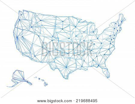 USA map technology communication abstract background - vector illustration. Great minimal design element for business presentation background related to communication network subject