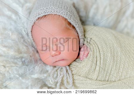 Portrait of cute newborn baby