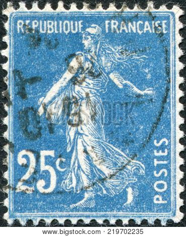 FRANCE - CIRCA 1926: A stamp printed in France depicts a sower circa 1926