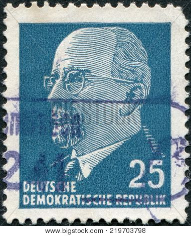 DDR - CIRCA 1963: A stamp printed in DDR shows Walter Ulbricht circa 1963