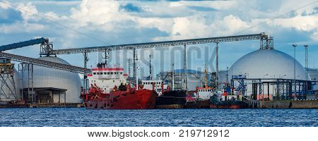 Cargo Ships At The Terminal