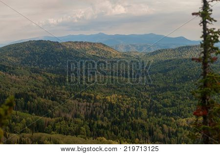 Beauty view in mountains of Altai. Kolyvan range - a mountain range in the north-west of the Altai Mountains, in the Altai Territory of Russia