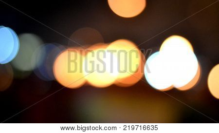 bokeh of lamp's light in the night