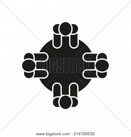 Seminar icon. Discussion and meeting, communication symbol. Flat design. Stock - Vector illustration