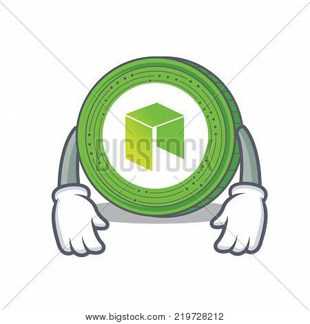 Tired NEO coin character cartoon vector illustration