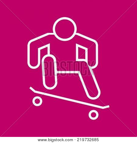Skateboard Ollie Sport Outline Figure Symbol Vector Illustration Graphic Design
