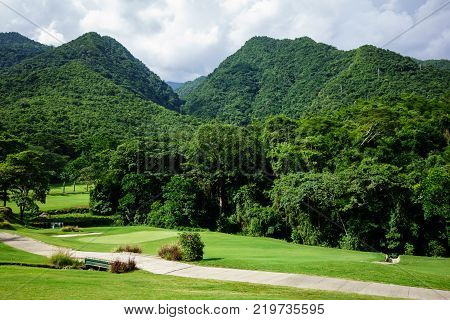 Travel photography - golf course in the mountains next to Caracas (Venezuela).