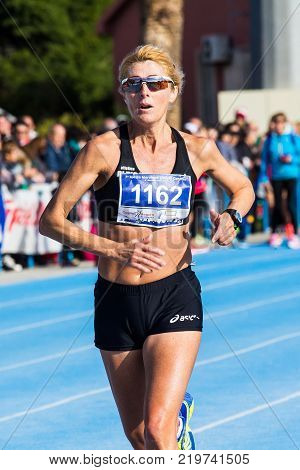 CAGLIARI, ITALY - DECEMBER 7, 2014: 7th Half marathon - Memorial Delio Serra - Sardinia