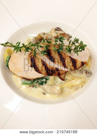 Image made by smartphone. Exotic meal on the litchen