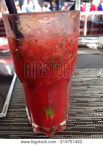Fresh non alcoholic coctail. Image made by smartphone