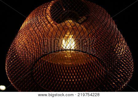 Modern Ceiling Lamp With Macro On Filament Bulb