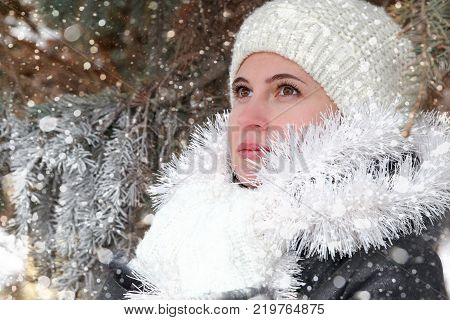 Portrait Of The Young Woman Up To Shoulders At A Wall