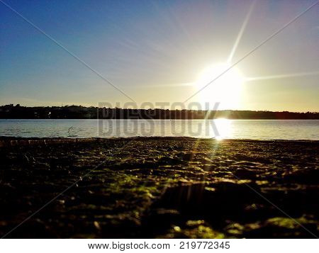 Wexford Sunset on Cobbles by the Slaney River