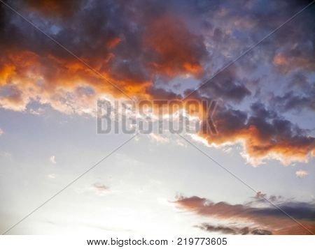 Landscape of the sunset. Beautiful sky. The colors of sunset