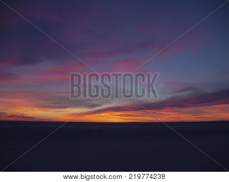 Landscape of the sunset. Beautiful sky. The colors of sunset