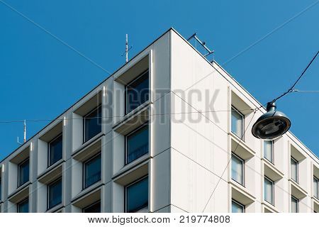 Vienna,  Austria - August 16, 2017: Low angle view of Landespolizeidirektion building. It is the headquarter of the Police in Vienna
