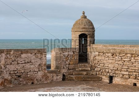 Sqala Du Port, A Defensive Tower At The Fishing Port Of Essaouira, Morocco