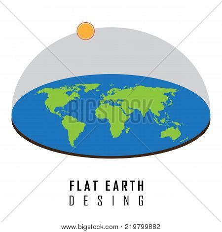 Flat earth desing concept illustration vector graphic