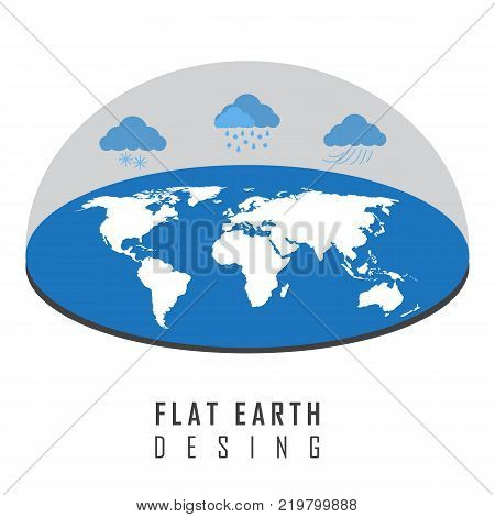 Flat earth desing concept illustration vector graphic