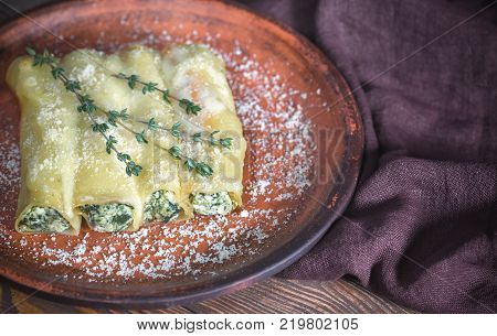 Canelloni Stuffed With Ricotta And Spinach