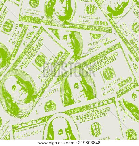 Financial concept of earnings, American dollars, background. Vector illustration.