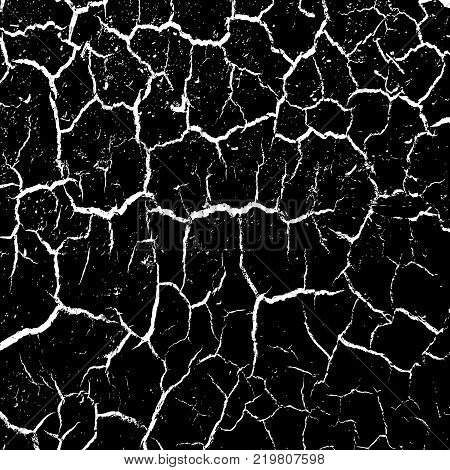 cracked clay ground into the dry season. Vector illustration.