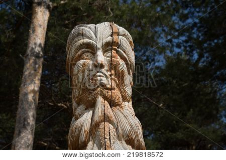 Wooden Statue Of The Idol.
