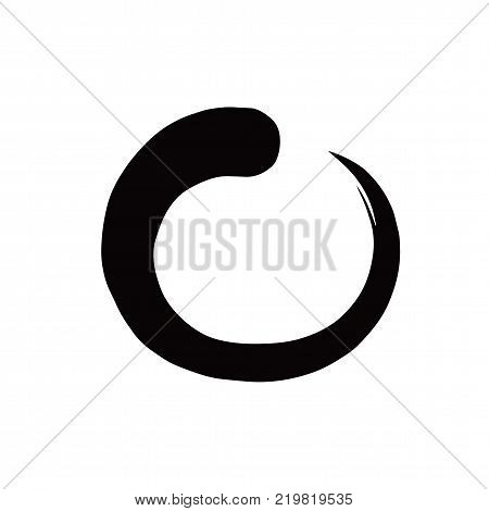 Enso Zen Black Circle Brush Vector Illustration