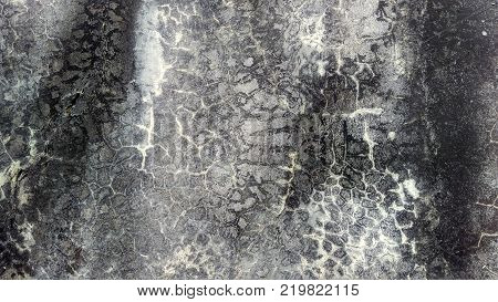 Old vintage cement messy cracked wall, grunge brick textured background, panoramic photo