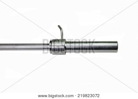 Grif rod with a lock on white background. Sport shells.