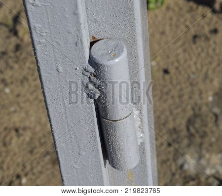 The welded canopies for gate. Installation of gate in a fence.
