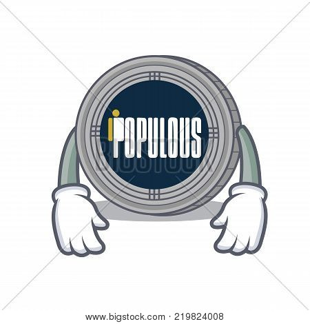 Tired populous coin character cartoon vector illustration