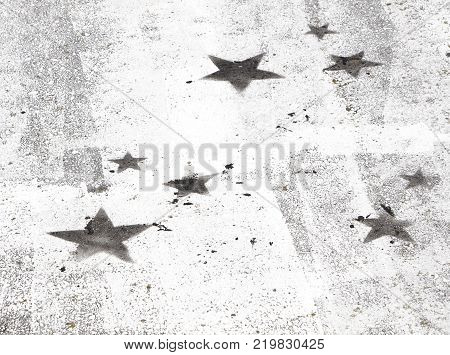 Night sky with stars. hovers above the sand