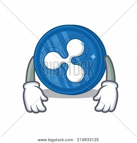 Tired Ripple coin character cartoon vector illustration