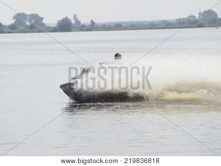 wall spray from the jet ski the spray from the motorcycle