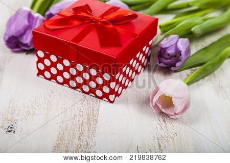 Mimosa And Paper On A Wooden Background