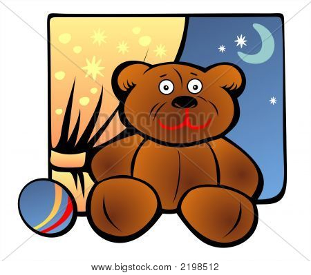 Palla e orso giocattolo