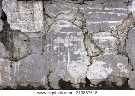 Steel net for protect rock slide.stone with metal net background.