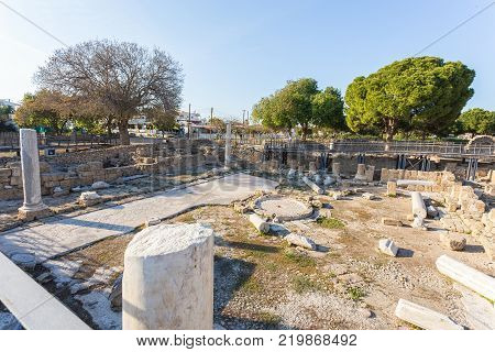 Ruins of the Panagia Chrysopolitissa Basilica in Paphos, Cyprus