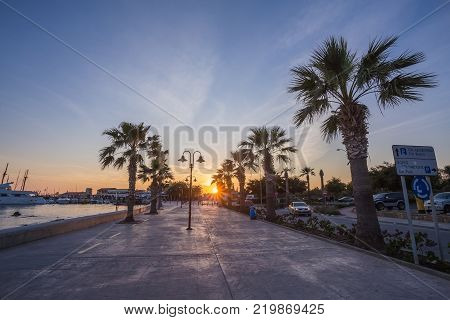 Evening photo in Odos Poseidonos, Paphos, Cyprus