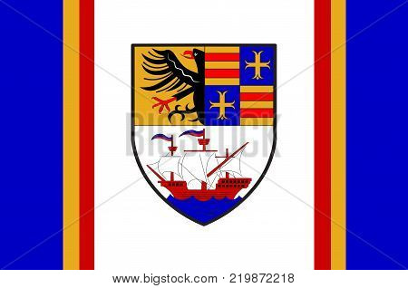 Flag of Brake is the district seat of Wesermarsch district in northern Germany. Vector illustration