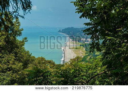 The Botanical Garden of Batumi located at area of Mtsvane Kontskhi Georgia. view from the battle garden on the coast