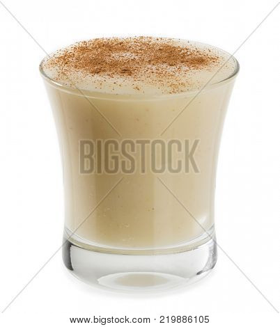 Boza, traditional Turkish drink isolated on white background.