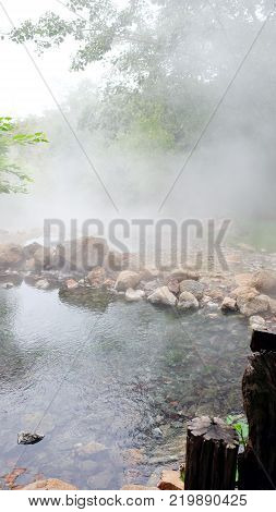 Tha Pai Natural Hot spring at mae hong son province, Thailand
