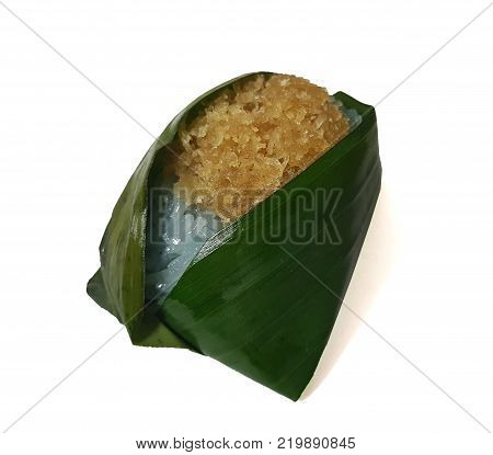 Sweet Sticky Rice (thai Traditional Dessert Food) Consisting Of Glutinous Rice