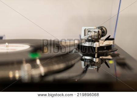 Vinyl Record Player. Details Of The Turntable Player.