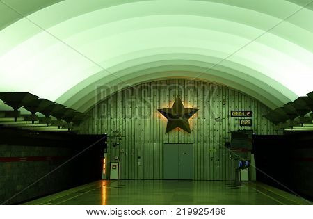Metro station Ploshchad Muzhestva in St. Petersburg