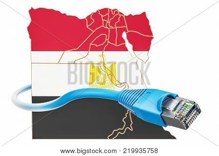 Internet connection in Egypt concept. 3D rendering isolated on white background